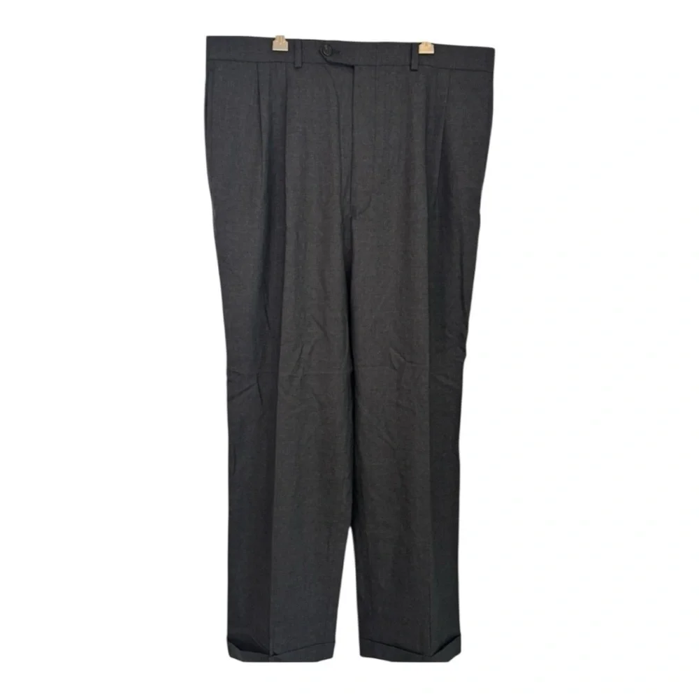 Ralph Lauren 100% Wool-Laine Dark Gray Classic Total Comfort Trousers